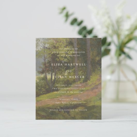 Rustic Forest Elegant Wedding Invitation (Staand voorkant)