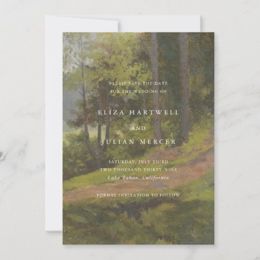 Rustic Forest Elegant Wedding Save The Date (Voorkant)