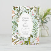 Rustic Forest Floral Greenery Wedding Invitation Kaart (Staand voorkant)