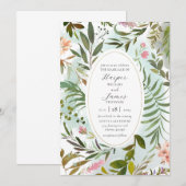 Rustic Forest Floral Greenery Wedding Invitation Kaart (Voorkant / Achterkant)