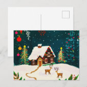 Rustic Forest Foliage Autumn Winter Berries Aankondigingskaart (Voorkant / Achterkant)