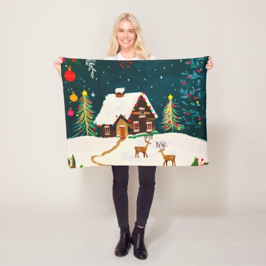 Rustic Forest Foliage Autumn Winter Berries Fleece Deken (In situ)