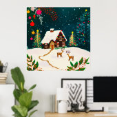 Rustic Forest Foliage Autumn Winter Berries Poster (Thuiskantoor)