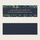 Rustic Forest Foliage Navy Wedding Website RSVP Mini Visitekaartjes (Voorkant /achterkant)