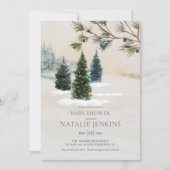 Rustic Forest genderneutraal Baby shower Kaart (Voorkant)