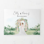 Rustic Forest Glamping bruiloft drievoudige uitnod Drieluik Uitnodiging (Cover)