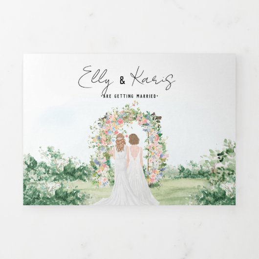 Rustic Forest Glamping bruiloft drievoudige uitnod Drieluik Uitnodiging (Cover)