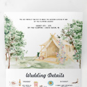 Rustic Forest Glamping bruiloft drievoudige uitnod Drieluik Uitnodiging (Binnenzijde eerst)