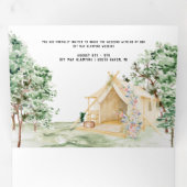 Rustic Forest Glamping Wedding Tri-Fold Invitation Drieluik Uitnodiging (Binnenzijde eerst)