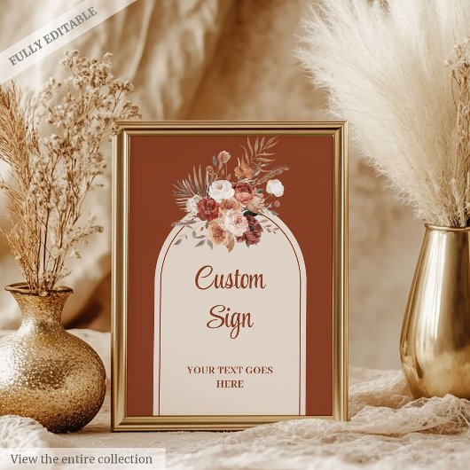 Rustic Forest Green Gold Leaves Wedding Custom  Poster