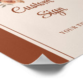 Rustic Forest Green Gold Leaves Wedding Custom  Poster (Hoek)