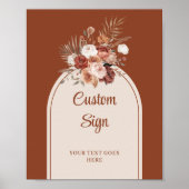 Rustic Forest Green Gold Leaves Wedding Custom  Poster (Voorkant)