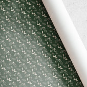 Rustic Forest Green Holly Berry Foliage Kerstmis Cadeaupapier