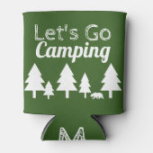 Rustic Forest Green Laten we gaan kamperen Blikjeskoeler (Voorkant)