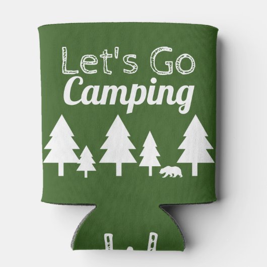 Rustic Forest Green Laten we gaan kamperen Blikjeskoeler (Achterkant)