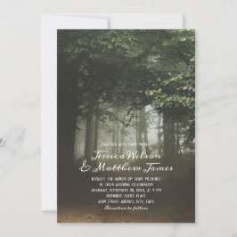Rustic Forest Green Trees Summer Country Wedding Kaart