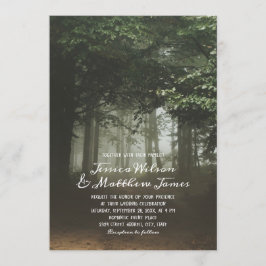 Rustic Forest Green Trees Summer Country Wedding Kaart