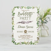 Rustic Forest Greenery Bachelorette Party Uitnodig Kaart (Staand voorkant)