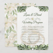 Rustic Forest Greenery Floral Wedding Program Card Programmakaart (Voorkant / Achterkant)