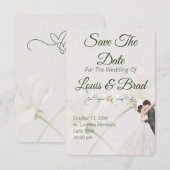 Rustic Forest Greenery Floral Wedding Save the Dat Aankondiging (Voorkant / Achterkant)