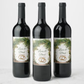 Rustic Forest Greenery Wedding Wine Bottle Label Wijn Etiket (Flessen)