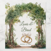 Rustic Forest Greenery Wedding Wine Bottle Label Wijn Etiket (Enkel label)