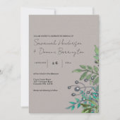 Rustic Forest Greens op Slate Gray Wedding Kaart (Voorkant)