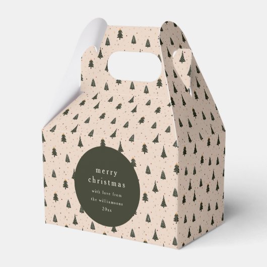 Rustic Forest Groen Kerstbomen Geschenk Van Bedankdoosjes (Voorkant Zijde)