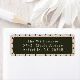Rustic Forest Groen Kerstbomen Retouradres Etiket