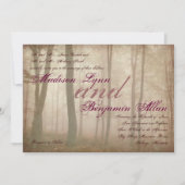 Rustic Forest Herfst Autumn Country Wedding Invite Kaart (Voorkant)