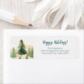 Rustic Forest Kerstbomen Retouradres Label (Insitu)