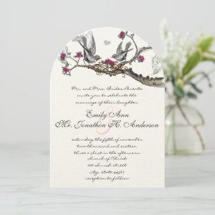 Rustic Forest Love Bird Wedding Kaart