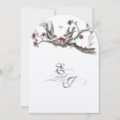 Rustic Forest Love Bird Wedding Kaart (Achterkant)