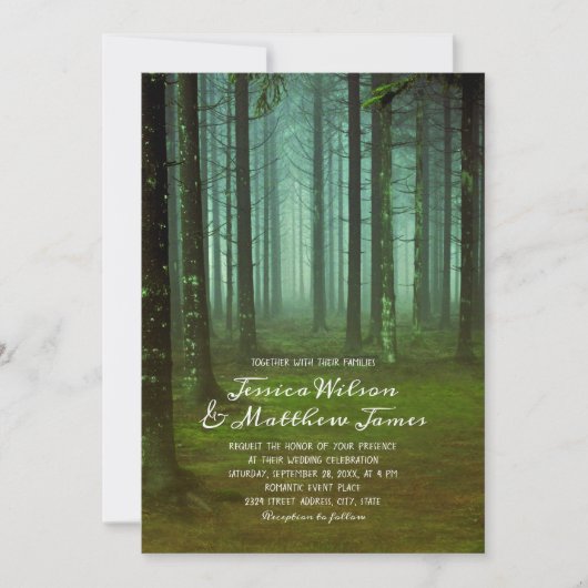 Rustic Forest Magische Bossen Herfst Country Weddi Kaart (Voorkant)