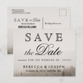 Rustic Forest Misty Landscape Wedding Aankondigingskaart (Voorkant / Achterkant)