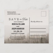 Rustic Forest Misty Landscape Wedding Aankondigingskaart (Achterkant)