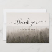 Rustic Forest Misty Landscape Wedding Bedankkaart (Voorkant)