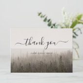 Rustic Forest Misty Landscape Wedding Bedankkaart (Staand voorkant)