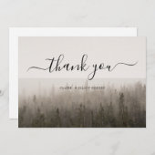 Rustic Forest Misty Landscape Wedding Bedankkaart (Voorkant / Achterkant)