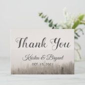 Rustic Forest Misty Landscape Wedding Bedankkaart (Staand voorkant)
