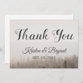 Rustic Forest Misty Landscape Wedding Bedankkaart (Voorkant / Achterkant)
