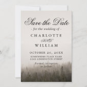 Rustic Forest Misty Landscape Wedding Save The Date (Voorkant)