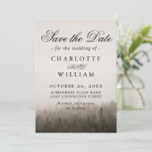 Rustic Forest Misty Landscape Wedding Save The Date (Staand voorkant)