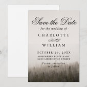 Rustic Forest Misty Landscape Wedding Save The Date (Voorkant / Achterkant)