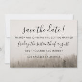 Rustic Forest Misty Landscape Wedding Save The Date (Voorkant)