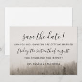 Rustic Forest Misty Landscape Wedding Save The Date (Voorkant / Achterkant)