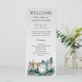 Rustic Forest Mountain huwelijksprogramma (Staand voorkant)