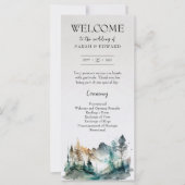 Rustic Forest Mountain huwelijksprogramma (Voorkant)