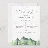 Rustic Forest Mountain Rehearsal Dinner Aankondiging (Voorkant)
