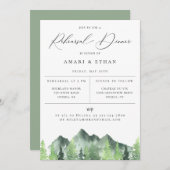 Rustic Forest Mountain Rehearsal Dinner Aankondiging (Voorkant / Achterkant)